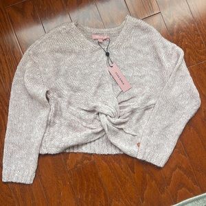 NWT BcBg girls knit twist front sweater